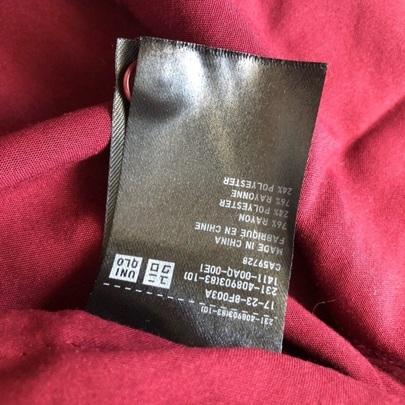 Uniqlo 1/2 Long Sleeve Blouse in Maroon Women’s Size S - Picture 10 of 12